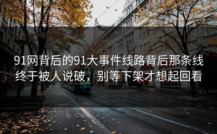 91网背后的91大事件线路背后那条线终于被人说破，别等下架才想起回看