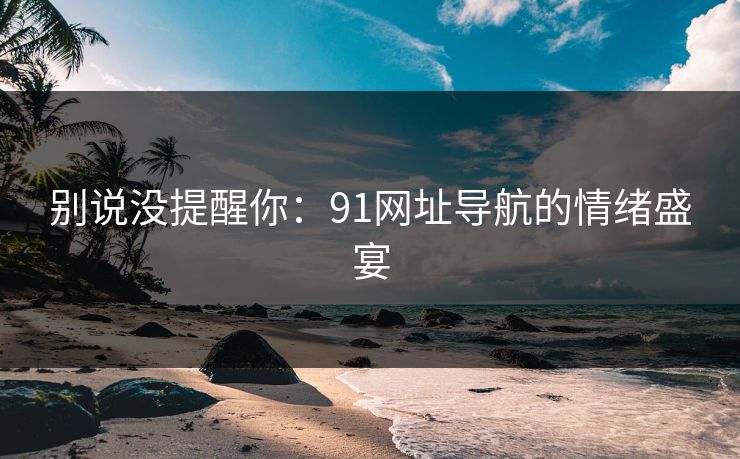 别说没提醒你：91网址导航的情绪盛宴