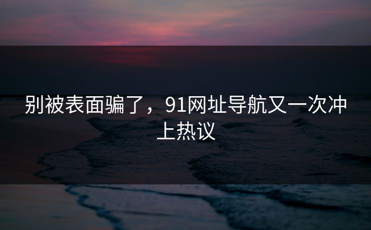 别被表面骗了，91网址导航又一次冲上热议