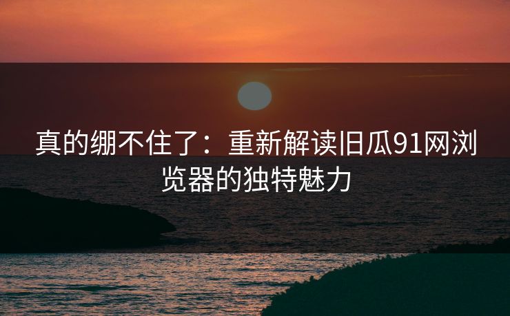 真的绷不住了:重新解读旧瓜91网浏览器的独特魅力 真的绷不住了:重新解读旧瓜91网浏览器的独特魅力